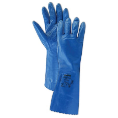 Mapa Chemical Resistant Gloves, Blue, 8, 12 PK 382428
